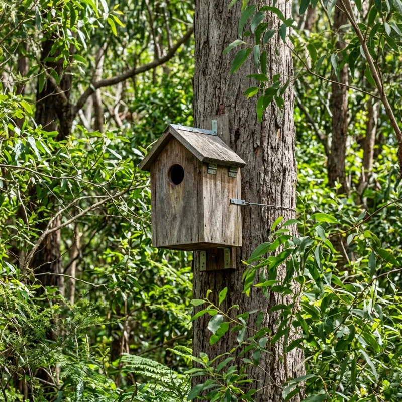 Animal nesting box installed as a humane alternative to a Kew roof cavity