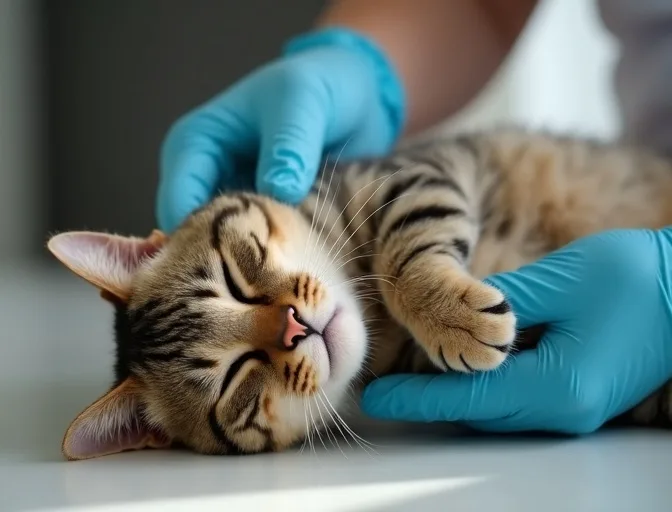 Specialist carefully handling a deceased cat with dignity in Kew